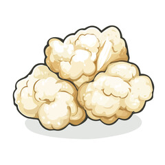 Cauliflower Wings, cartoon vector illustration, flat 2D isometric style, white background.