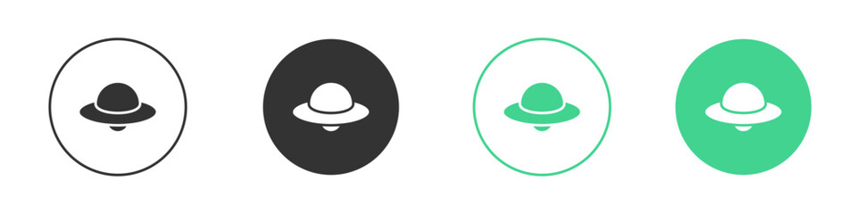 UFO icon Minimal Flat Line Vector Icon Set.