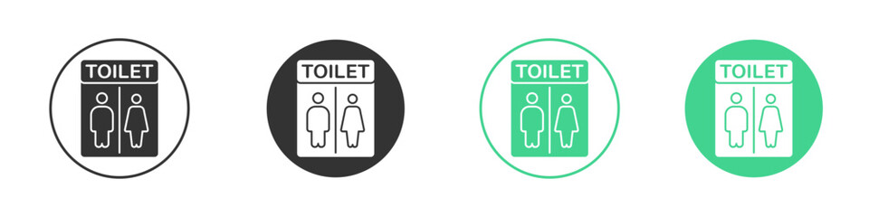Toilet icon Minimal Flat Line Vector Icon Set.