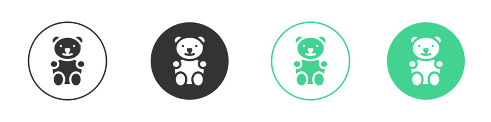Teddy bear icon Minimal Flat Line Vector Icon Set.