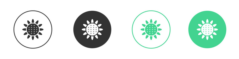 Sunflower icon Minimal Flat Line Vector Icon Set.