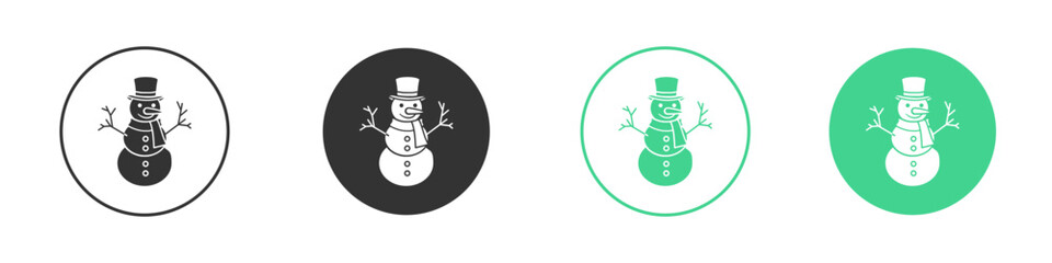 Snowman icon Minimal Flat Line Vector Icon Set.