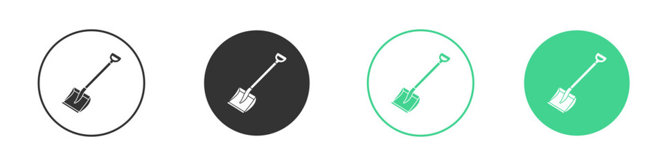 Snow shovel icon Minimal Flat Line Vector Icon Set.