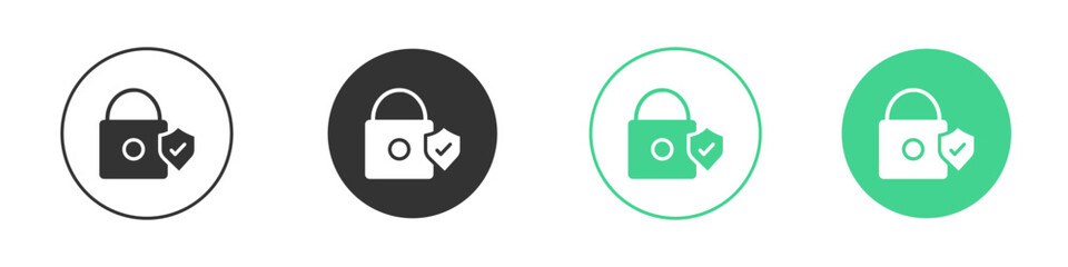 Security lock icon Minimal Flat Line Vector Icon Set.