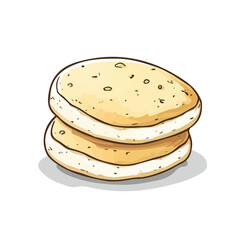 Arepas, cartoon vector illustration, flat 2D isometric style, white background.