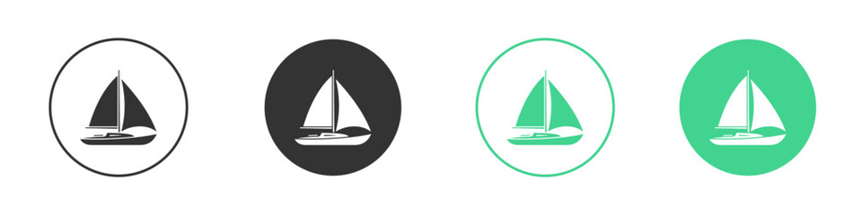 Sailboat icon Minimal Flat Line Vector Icon Set.