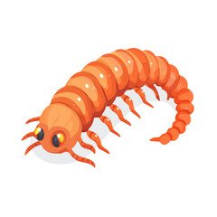 Centipede, 2D isometric flat cartoon vector illustration isolated on white background.