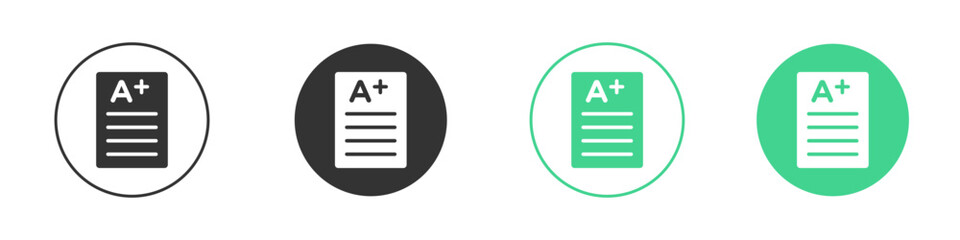 Report card icon Minimal Flat Line Vector Icon Set.