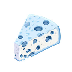 Blue Cheese, cartoon vector illustration, flat 2D isometric style, white background.
