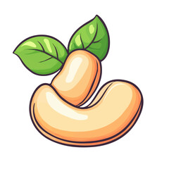 Cashew, 2D isometric flat cartoon vector illustration isolated on white background.
