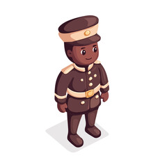 Chocolate Soldier, cartoon vector illustration, flat 2D isometric style, white background.