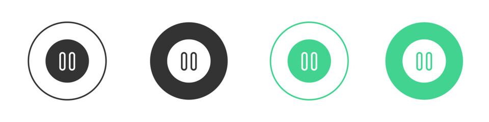 Pause icon Minimal Flat Line Vector Icon Set.