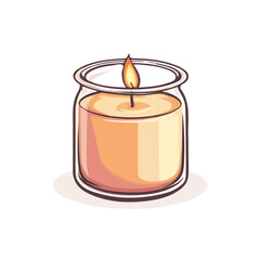 Candle Jar, cartoon vector illustration, flat 2D isometric style, white background.