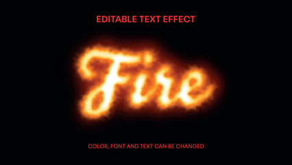 fire text effect. editable flames text effect © Angelica