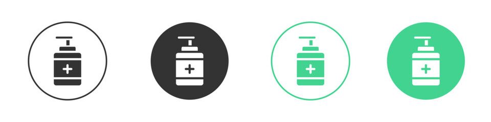Hand sanitizer icon Minimal Flat Line Vector Icon Set.