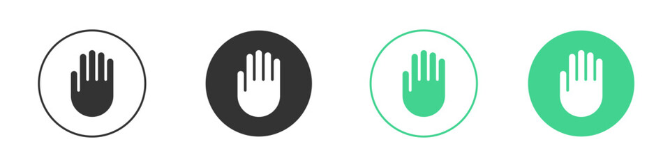 Hand icon Minimal Flat Line Vector Icon Set.