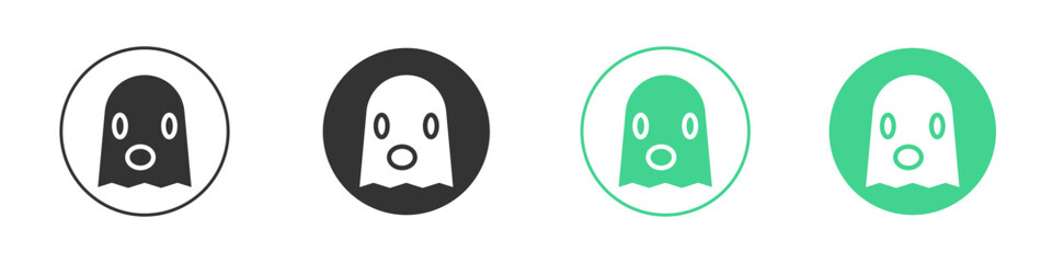 Ghost icon Minimal Flat Line Vector Icon Set.