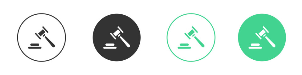 Gavel icon Minimal Flat Line Vector Icon Set.
