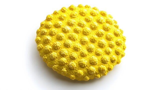 Abstract Yellow Circular Texture with 3D Bumps