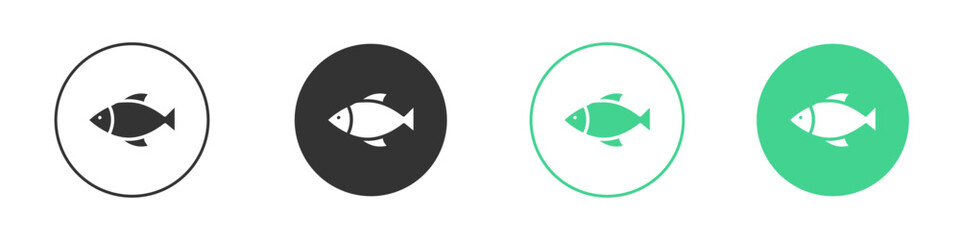 Fish icon Minimal Flat Line Vector Icon Set.