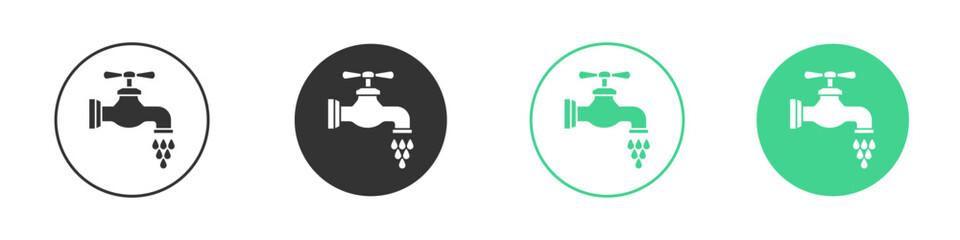 Faucet drip icon Minimal Flat Line Vector Icon Set.
