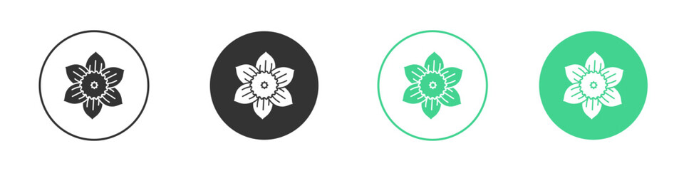 Fototapeta premium Daffodil Flower icon Minimal Flat Line Vector Icon Set.