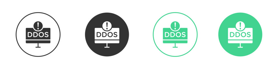 Fototapeta premium Ddos icon Minimal Flat Line Vector Icon Set.