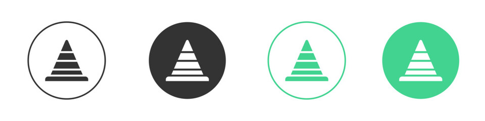 Construction cone icon Minimal Flat Line Vector Icon Set.