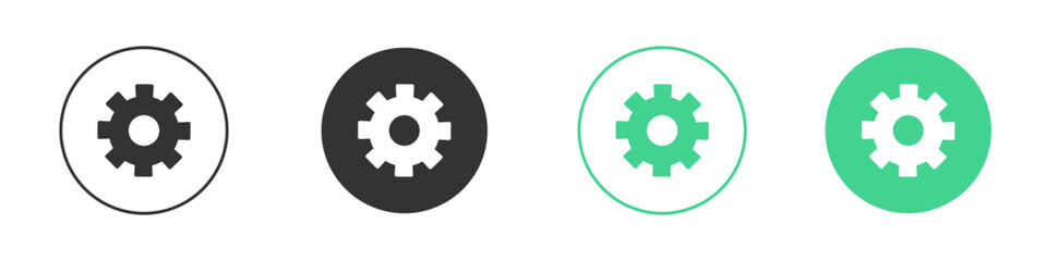 Cogwheel icon Minimal Flat Line Vector Icon Set.