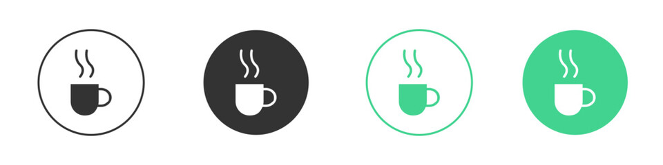 Coffee mug icon Minimal Flat Line Vector Icon Set.