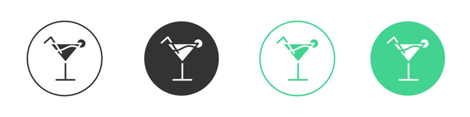 Cocktail icon Minimal Flat Line Vector Icon Set.