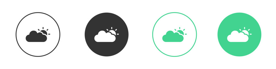 Cloudy Day icon Minimal Flat Line Vector Icon Set.