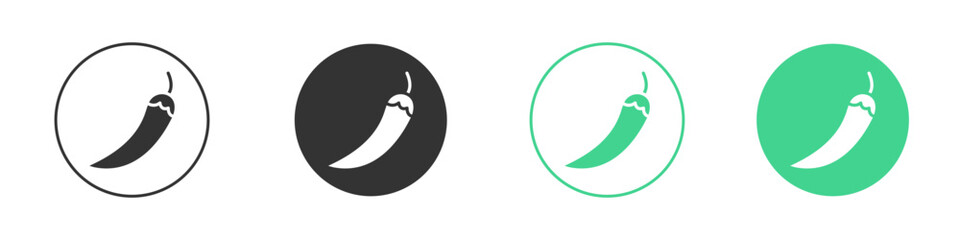 chilli pepper icon Minimal Flat Line Vector Icon Set.