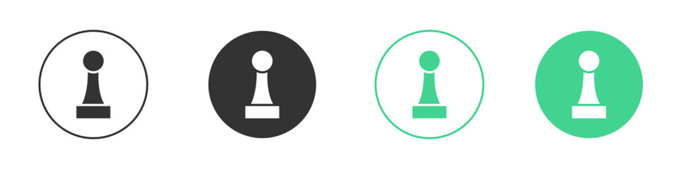 Chess pawn icon Minimal Flat Line Vector Icon Set.