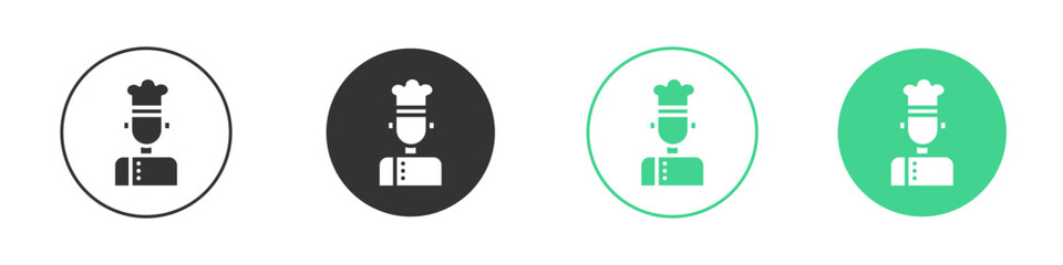 Chef icon Minimal Flat Line Vector Icon Set.