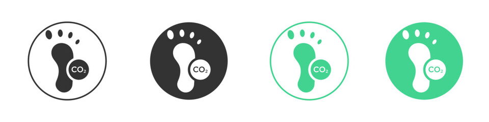 Carbon footprint icon Minimal Flat Line Vector Icon Set.