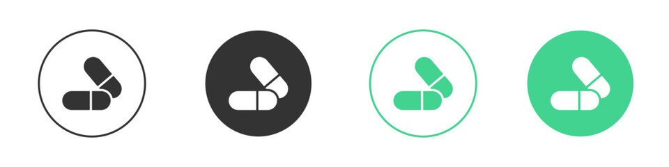 Capsule icon Minimal Flat Line Vector Icon Set.