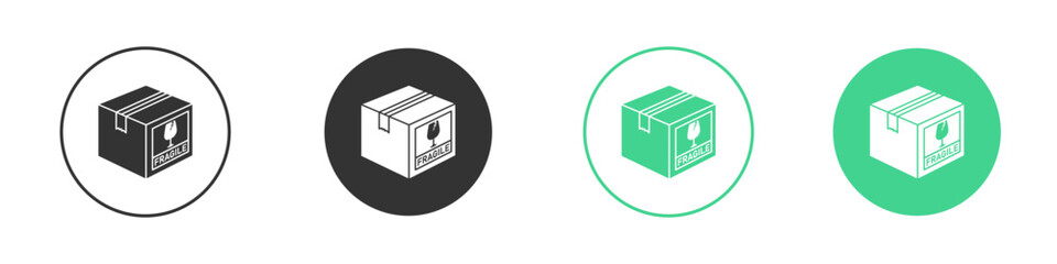 Box fragile icon Minimal Flat Line Vector Icon Set.