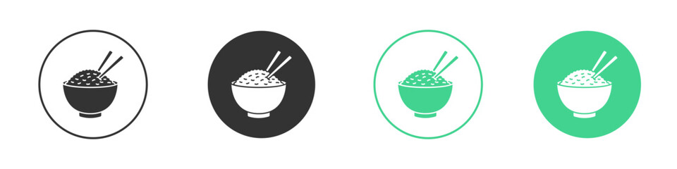 Bowl rice icon Minimal Flat Line Vector Icon Set.