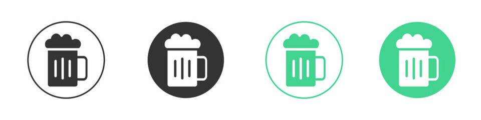 Beer mug icon Minimal Flat Line Vector Icon Set.