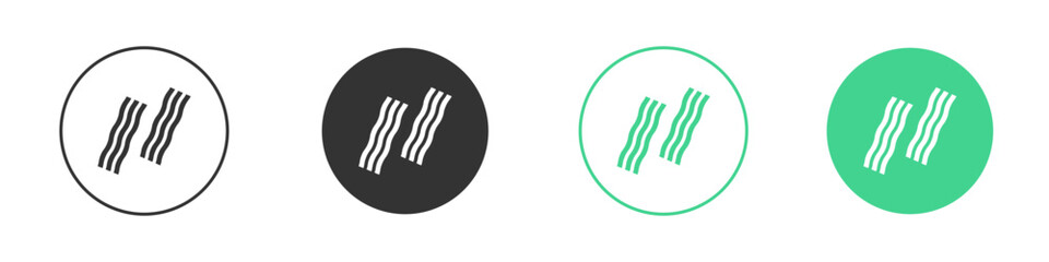 Bacon icon Minimal Flat Line Vector Icon Set.