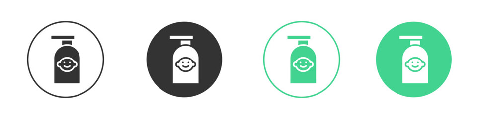 Baby shampoo icon Minimal Flat Line Vector Icon Set.