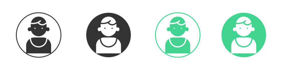 Baby boy icon Minimal Flat Line Vector Icon Set.