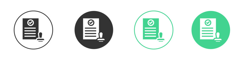 Approved document icon Minimal Flat Line Vector Icon Set.