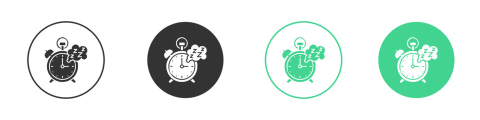 Alarm snooze icon Minimal Flat Line Vector Icon Set.