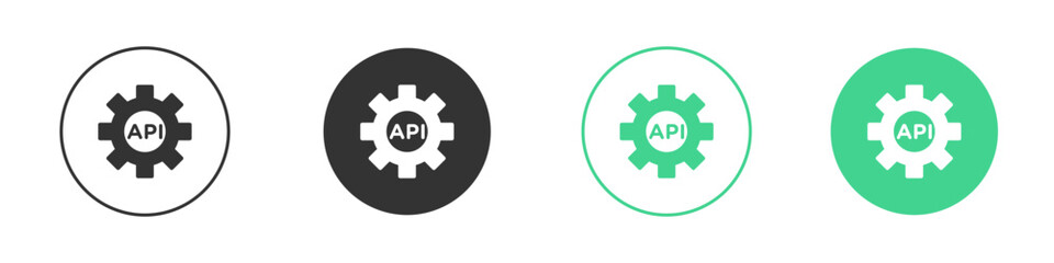 API icon Minimal Flat Line Vector Icon Set.