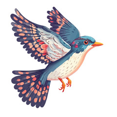 Cuckoo, cartoon vector illustration, flat 2D isometric style, white background.