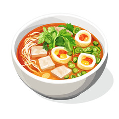 Goi Cuon, vector graphic, 2D flat isometric cartoon illustration on white background.
