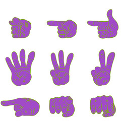 Fingers Clip Art Set Transparent Background
