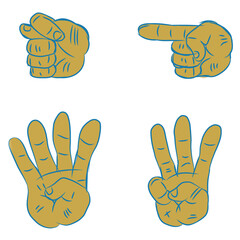 Fototapeta premium Fingers Clip Art Set Transparent Background